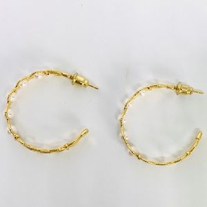 Kate Stylist Jewelry - New! Vintage Pearl Textured Hoop Earrings Gold Kate Stylist Jewelry - New! Vintage Pearl Textured Hoop Earrings Gold
